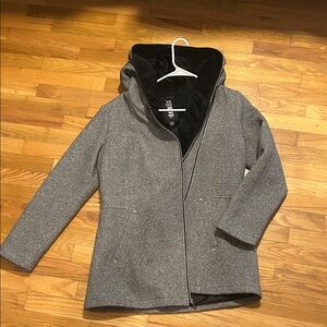 Gray Hooded Zip-Up Jacket